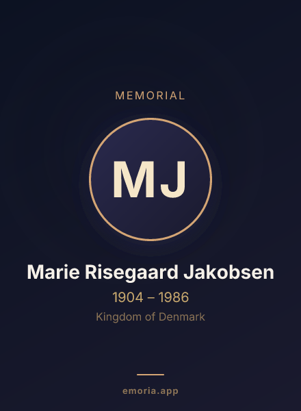 Memorial portrait of Marie Risegaard Jakobsen