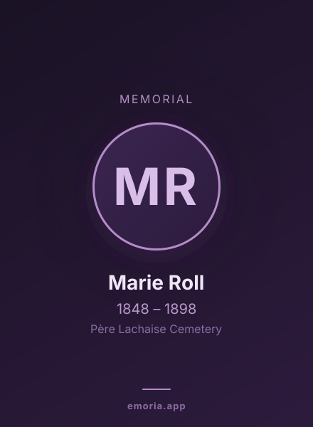 Memorial portrait of Marie Roll
