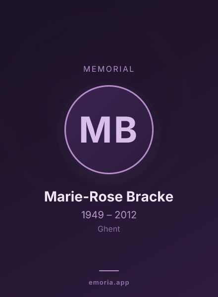 Memorial portrait of Marie-Rose Bracke
