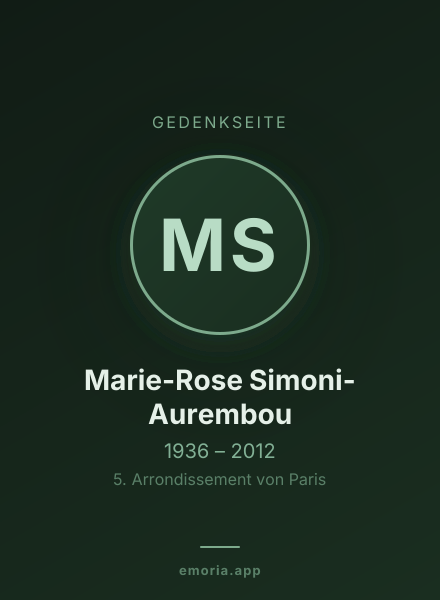 Gedenkportrait von Marie-Rose Simoni-Aurembou