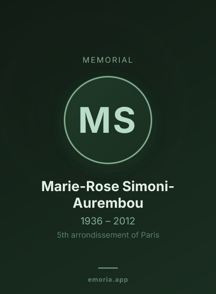 Memorial portrait of Marie-Rose Simoni-Aurembou