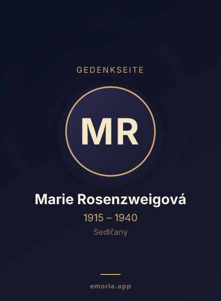 Gedenkportrait von Marie Rosenzweigová