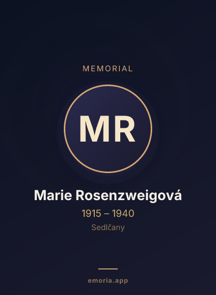 Memorial portrait of Marie Rosenzweigová