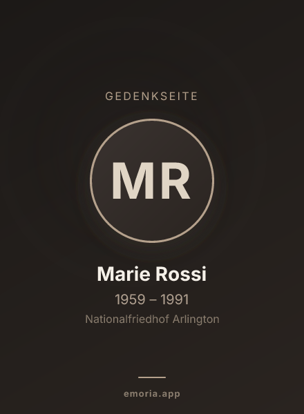 Gedenkportrait von Marie Rossi