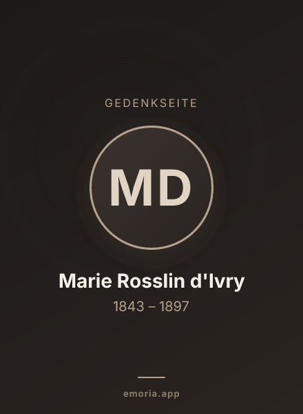 Gedenkportrait von Marie Rosslin d'Ivry