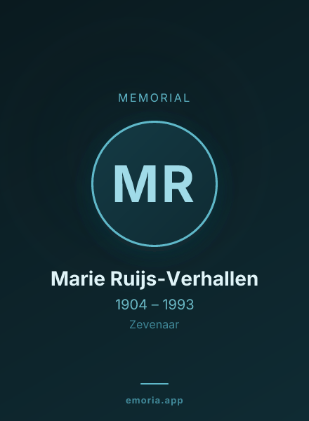 Memorial portrait of Marie Ruijs-Verhallen