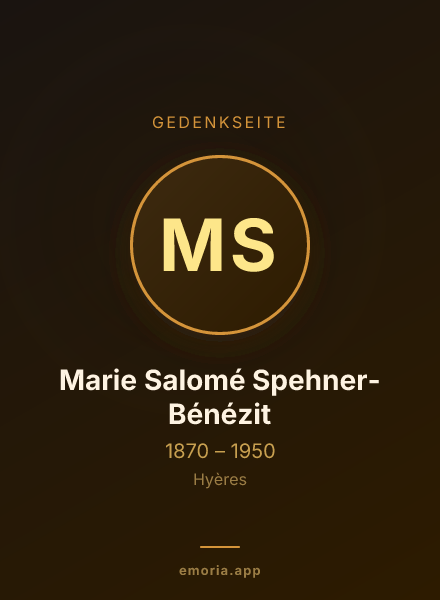 Gedenkportrait von Marie Salomé Spehner-Bénézit
