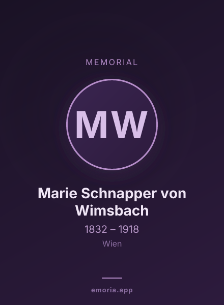 Memorial portrait of Marie Schnapper von Wimsbach
