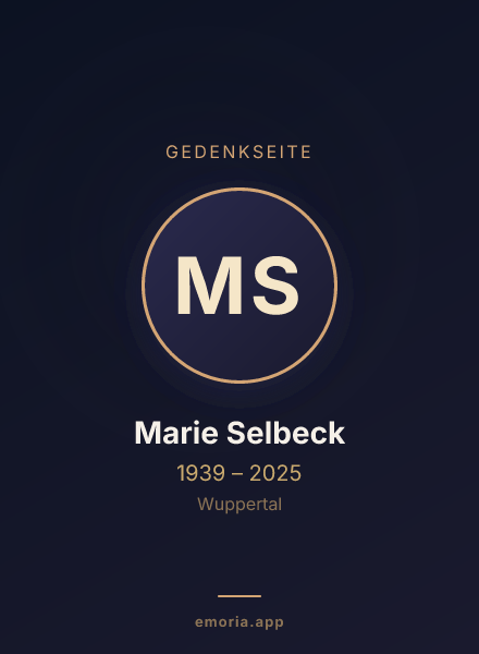 Gedenkportrait von Marie Selbeck