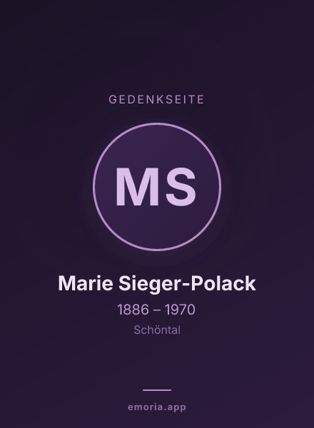 Gedenkportrait von Marie Sieger-Polack