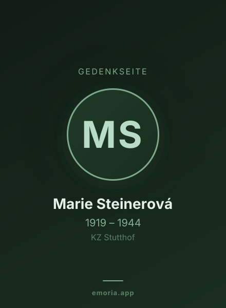 Gedenkportrait von Marie Steinerová
