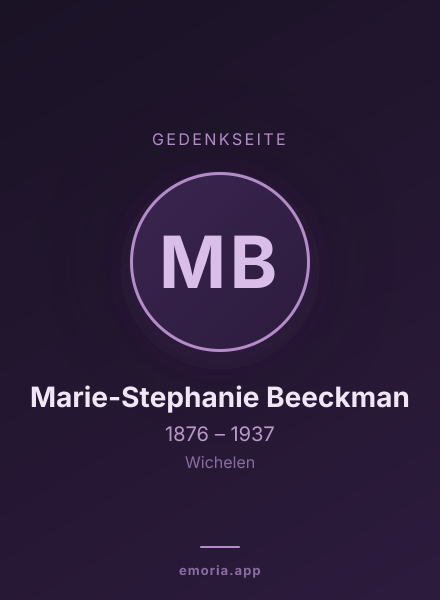 Gedenkportrait von Marie-Stephanie Beeckman