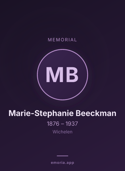 Memorial portrait of Marie-Stephanie Beeckman