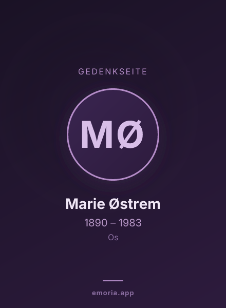 Gedenkportrait von Marie Østrem