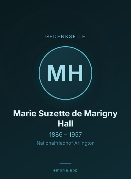 Gedenkportrait von Marie Suzette de Marigny Hall