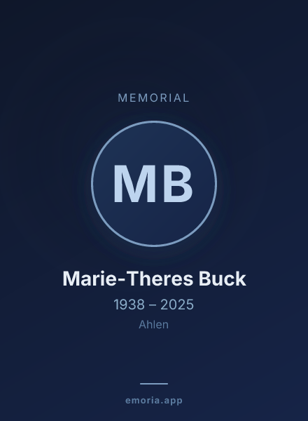 Memorial portrait of Marie-Theres Buck