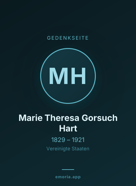 Gedenkportrait von Marie Theresa Gorsuch Hart