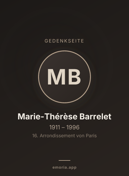 Gedenkportrait von Marie-Thérèse Barrelet
