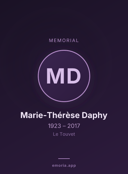 Memorial portrait of Marie-Thérèse Daphy