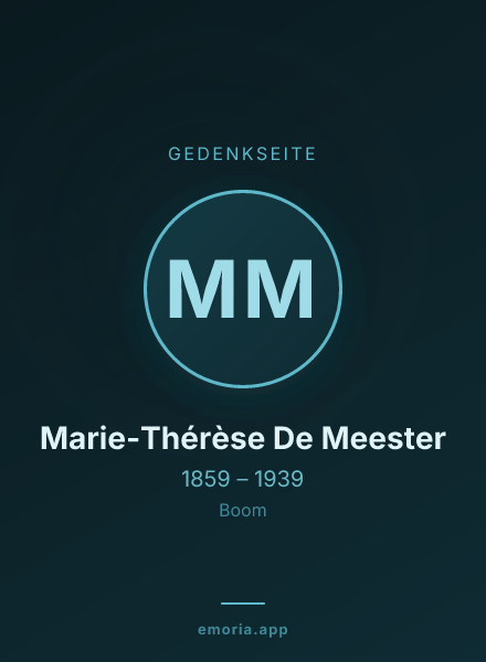 Gedenkportrait von Marie-Thérèse De Meester
