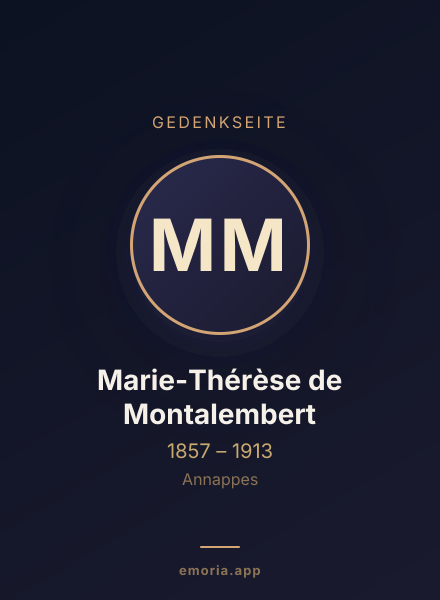 Gedenkportrait von Marie-Thérèse de Montalembert