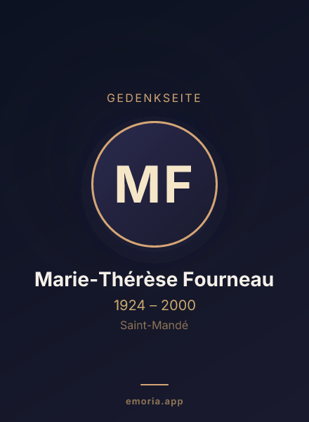 Gedenkportrait von Marie-Thérèse Fourneau