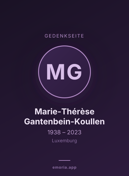 Gedenkportrait von Marie-Thérèse Gantenbein-Koullen