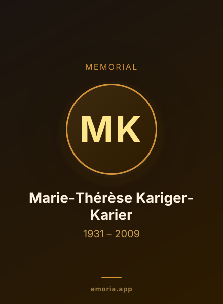 Memorial portrait of Marie-Thérèse Kariger-Karier