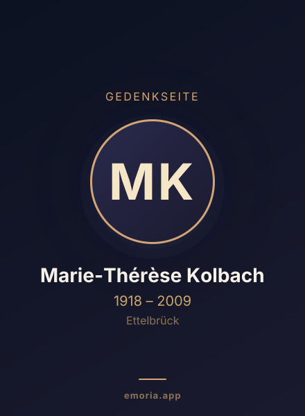 Gedenkportrait von Marie-Thérèse Kolbach