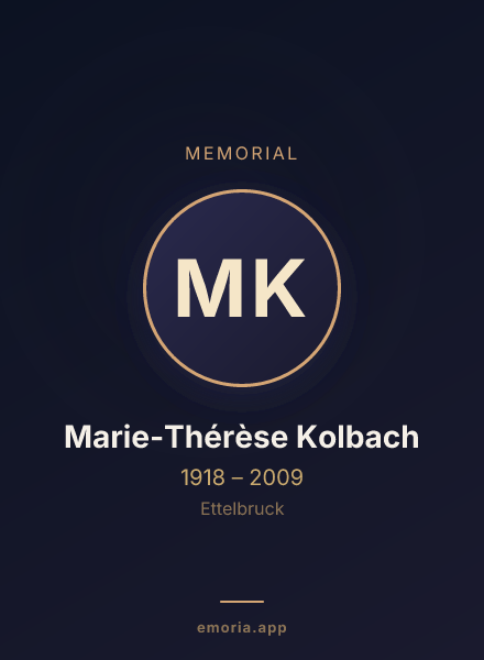 Memorial portrait of Marie-Thérèse Kolbach