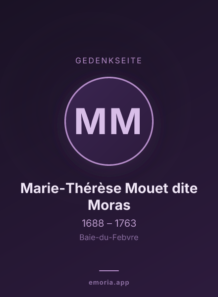 Gedenkportrait von Marie-Thérèse Mouet dite Moras
