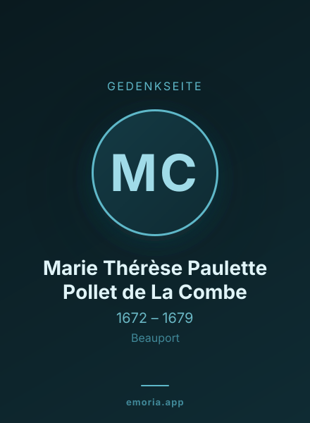 Gedenkportrait von Marie Thérèse Paulette Pollet de La Combe