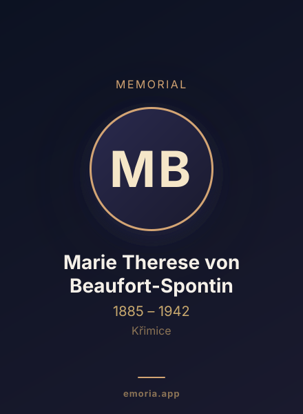 Memorial portrait of Marie Therese von Beaufort-Spontin