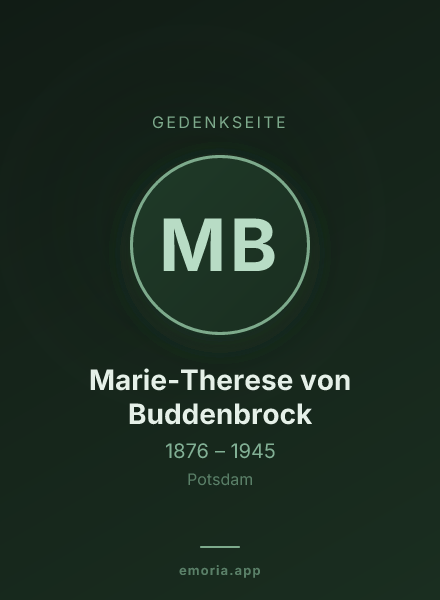Gedenkportrait von Marie-Therese von Buddenbrock