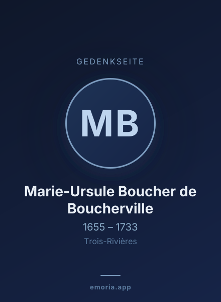 Gedenkportrait von Marie-Ursule Boucher de Boucherville