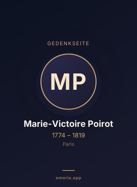 Gedenkportrait von Marie-Victoire Poirot