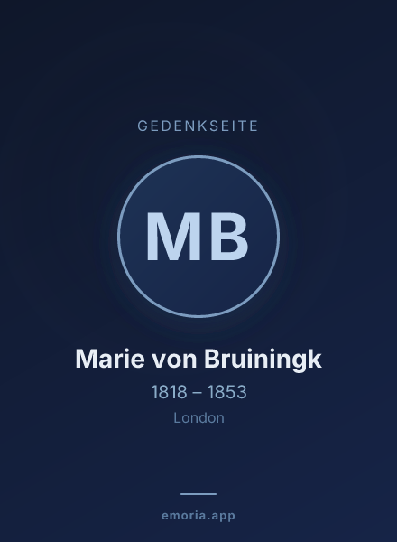 Gedenkportrait von Marie von Bruiningk
