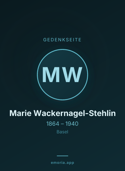 Gedenkportrait von Marie Wackernagel-Stehlin