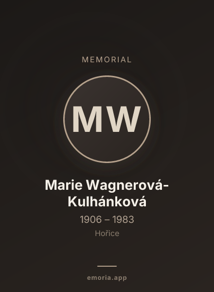 Memorial portrait of Marie Wagnerová-Kulhánková