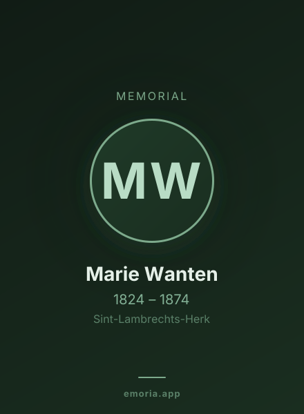 Memorial portrait of Marie Wanten