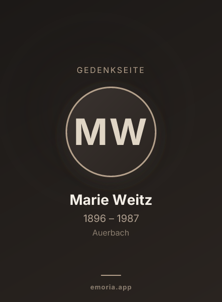Gedenkportrait von Marie Weitz