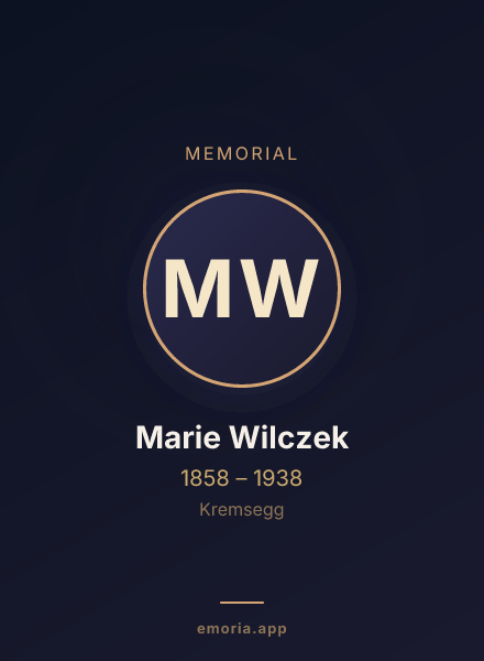 Memorial portrait of Marie Wilczek
