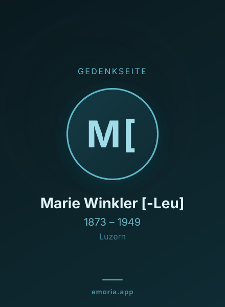 Gedenkportrait von Marie Winkler [-Leu]