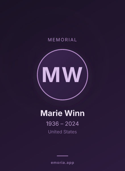 Memorial portrait of Marie Winn