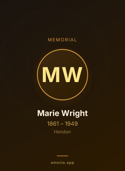 Memorial portrait of Marie Wright