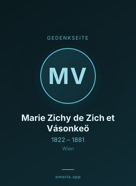 Gedenkportrait von Marie Zichy de Zich et Vásonkeö