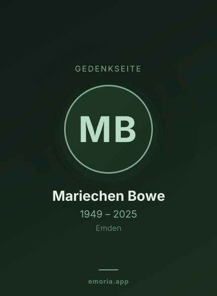 Gedenkportrait von Mariechen Bowe