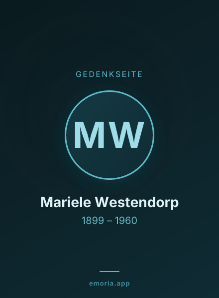 Gedenkportrait von Mariele Westendorp