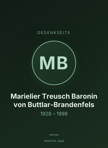Gedenkportrait von Marielier Treusch Baronin von Buttlar-Brandenfels