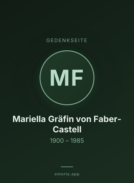 Gedenkportrait von Mariella Gräfin von Faber-Castell